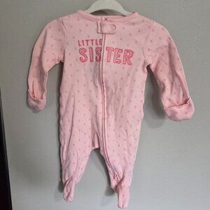Baby Girl "Little Sister" Footie, 0-3 months